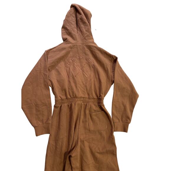 Victoria’s Secret PINK Ski Club Hoodie Jumpsuit – Size M – Tan/Cocoa - Picture 4 of 9